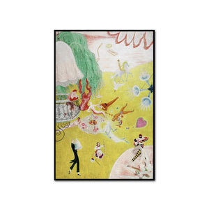 Florine Stettheimer, Love Flight of a Pink Candy Heart, artblock in 3 sizes and 2 frame colors by 1000Artists.com