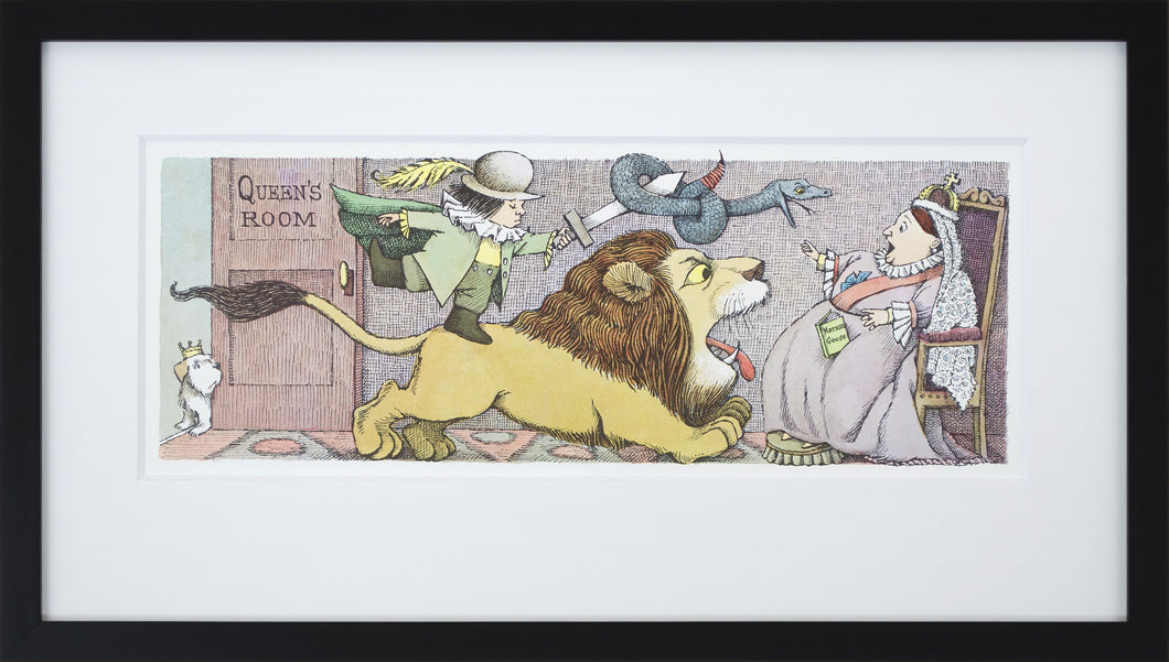 Queen's Room by Maurice Sendak Vintage Print Framed in Black - Special Edition, by 1000Artists.com
