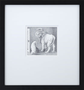 Jenny and Lion by Maurice Sendak Vintage Print Framed in Black - Special Edition, by 1000Artists.com