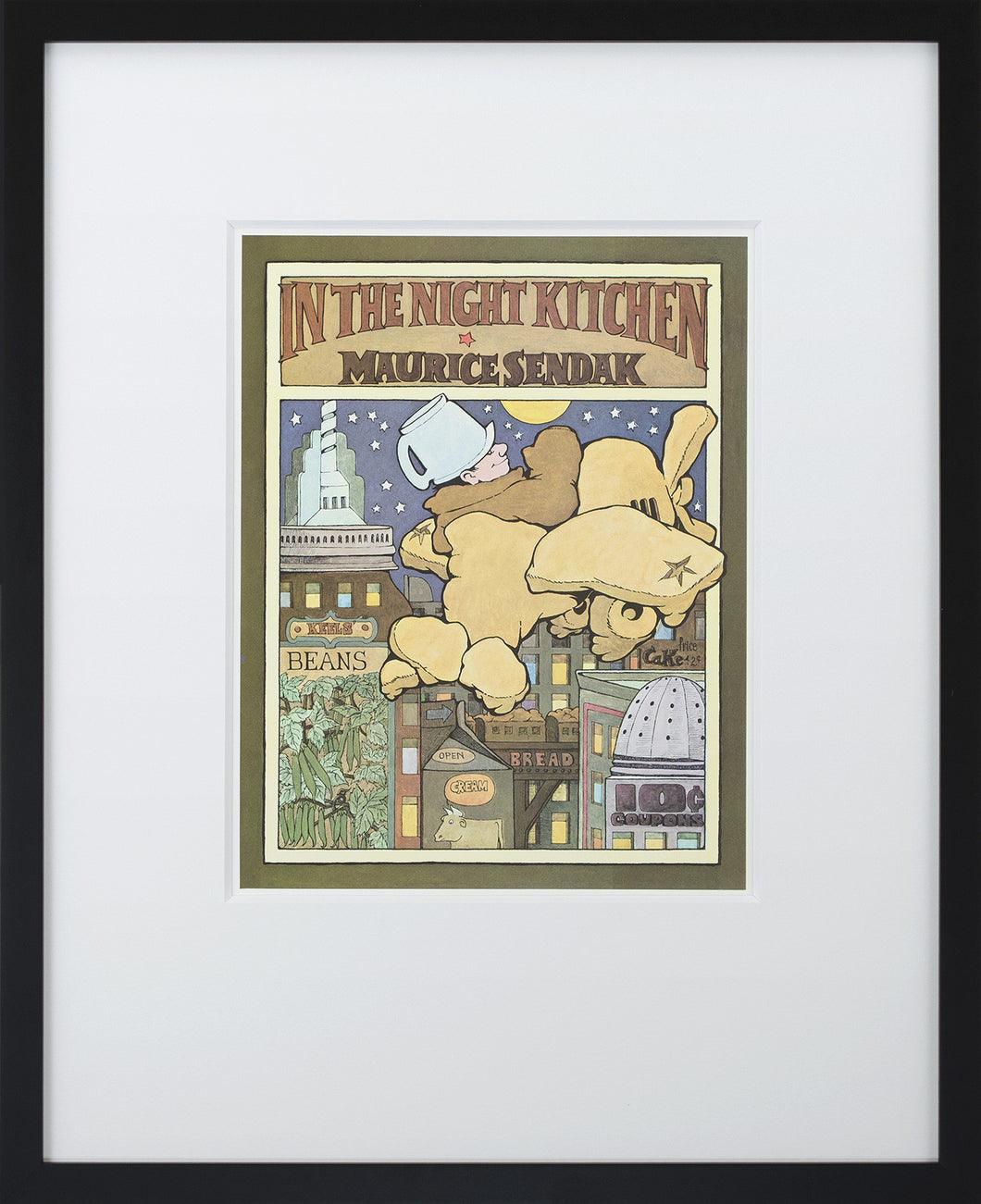 Into the Night Kitchen by Maurice Sendak Vintage Print Framed in Black - Special Edition, by 2020ArtSolutions