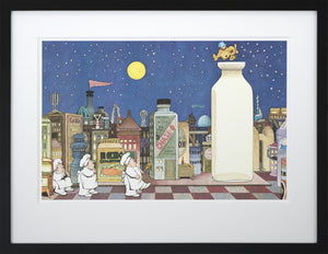 Cityscape by Maurice Sendak Vintage Print Framed in Black - Special Edition, by 2020ArtSolutions