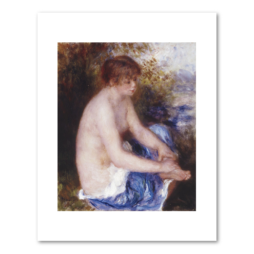 Pierre-Auguste Renoir, Petit nu bleu (Little Blue Nude), ca. 1878–1879, Albright-Knox Art Gallery, Buffalo, NY. Fine Art Prints in various sizes by 1000Artists.com