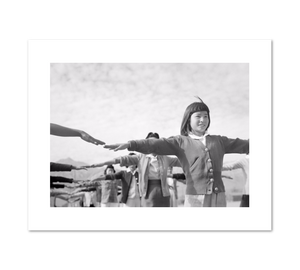 Ansel Adams, Calesthenics [sic] Female internees practicing calisthenics at Manzanar internment camp, Fine Art Prints in various sizes by 1000Artists.com