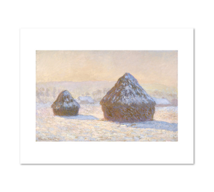 Wheatstacks, Snow Effect, Morning (Meules, Effet de Neige, Le Matin) by Claude Monet Archival Print