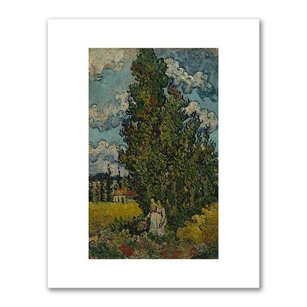 Vincent van Gogh, Cypresses and Two Women, February 1890, Van Gogh Museum, Amsterdam. Fine Art Prints in various sizes by 1000Artists.com