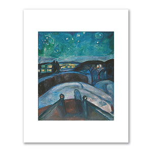 Edvard Munch, Starry Night, 1922-24, Munchmuseet, Oslo, Norway. Fine Art Prints in various sizes by 1000Artists.com