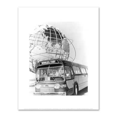 Unknown, New York City Transit Authority, Bus #3910 in Front of World's Fair Unisphere, ca. 1964, Art Prints in 4 sizes by 2020ArtSolutions