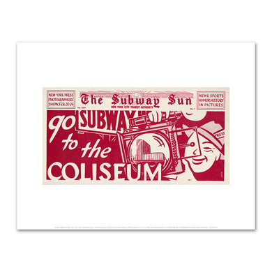 Amelia Opdyke Jones, New York City Transit Authority, The Subway Sun, Go Subway to the Coliseum, 1957, Art Prints in 4 sizes by 2020ArtSolutions