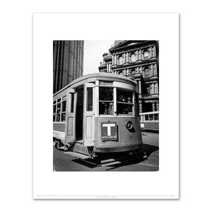 Berenice Abbott, Old Post Office with Trolley - II, Park Row and Broadway, Manhattan, 1938, New York Public Library. Fine Art Prints in various sizes by 1000Artists.com