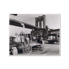 Brooklyn Bridge, Pier 21, Pennsylvania Railroad, Manhattan by Berenice Abbott Artblock