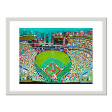 Ralph Fasanella, Night Game - 'Tis a Bunt, 1985, Collection of Marc Fasanella. © Estate of Ralph Fasanella. Art Prints with white frame in various sizes by 1000Artists.com