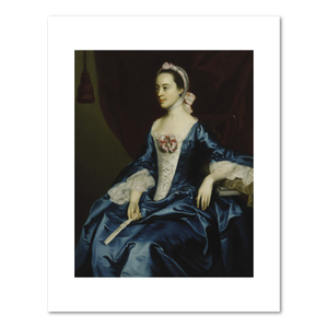 John Singleton Copley, Portrait of a Lady in a Blue Dress, 1763, Fine Art Prints in various sizes by 1000Artists.com