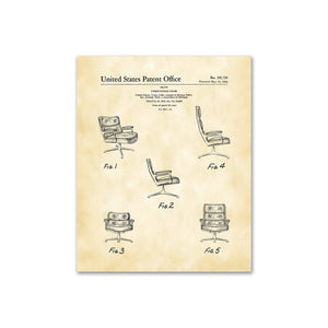 Charles Eames, Patent Drawing DS192799 Upholstered Chair, 2020ArtSolutions