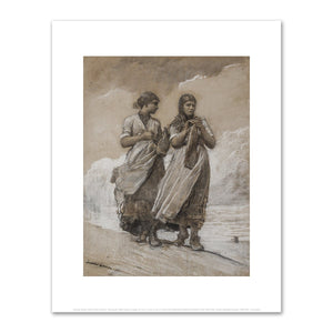 Winslow Homer, Fisher Girls on Shore, Tynemouth, 1884, Wadsworth Atheneum Museum of Art. Fine Art Prints in various sizes by 1000Artists.com