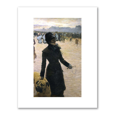 Giuseppe De Nittis, Lady with the dog, 1878, Revoltella Museum. Fine Art Prints in various sizes by 1000Artists.com