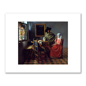 Johannes Vermeer, The Glass of Wine, 1658 - 1660, National Museums in Berlin, Picture Gallery. Fine Art Prints in various sizes by 1000Artists.com