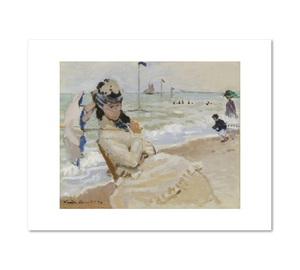 Camille on the Beach at Trouville by Claude Monet