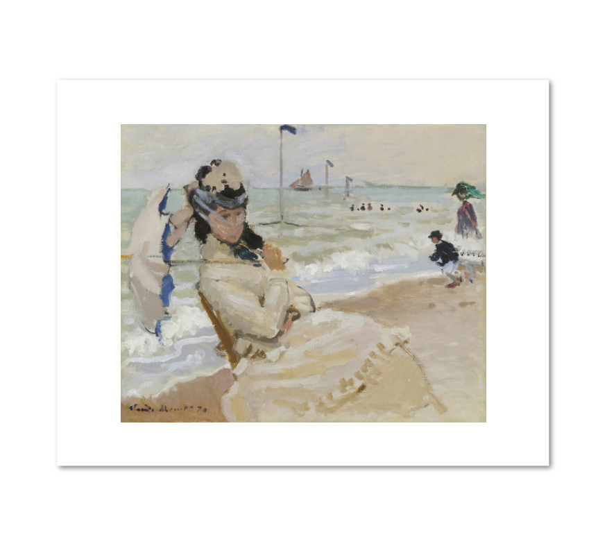 Camille on the Beach at Trouville by Claude Monet